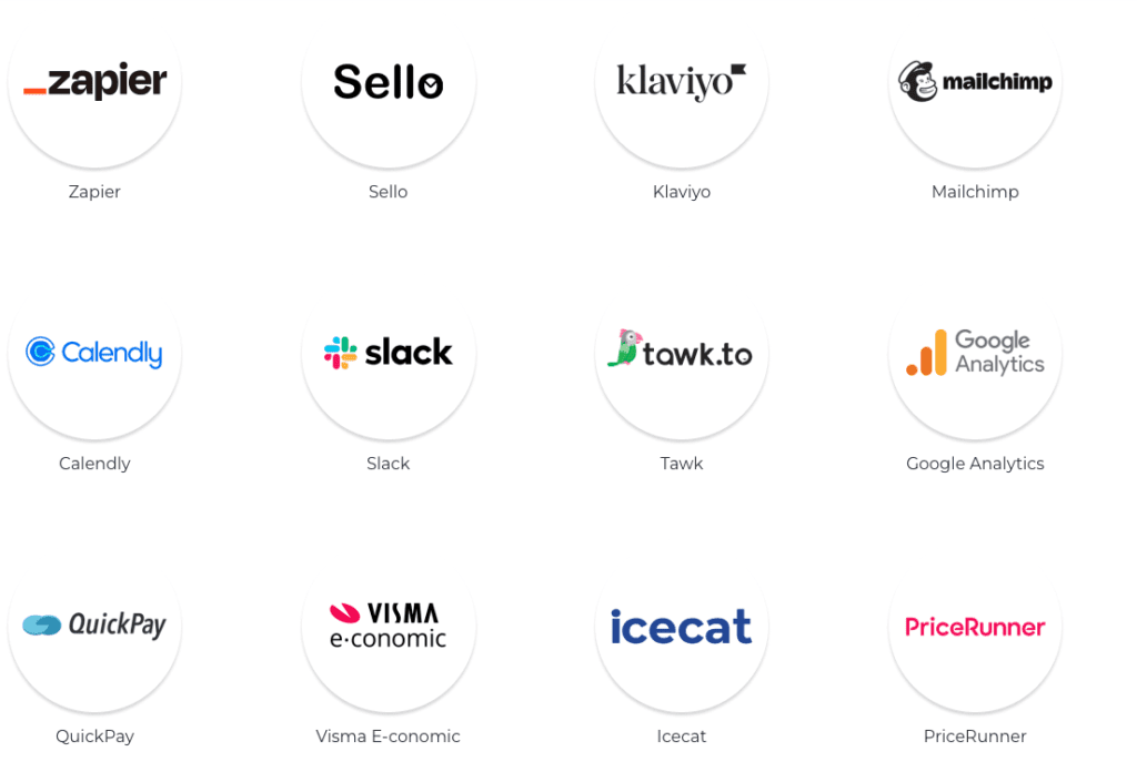 Showcasing the logos of alle the different platform integrations we can connect your marketplace with